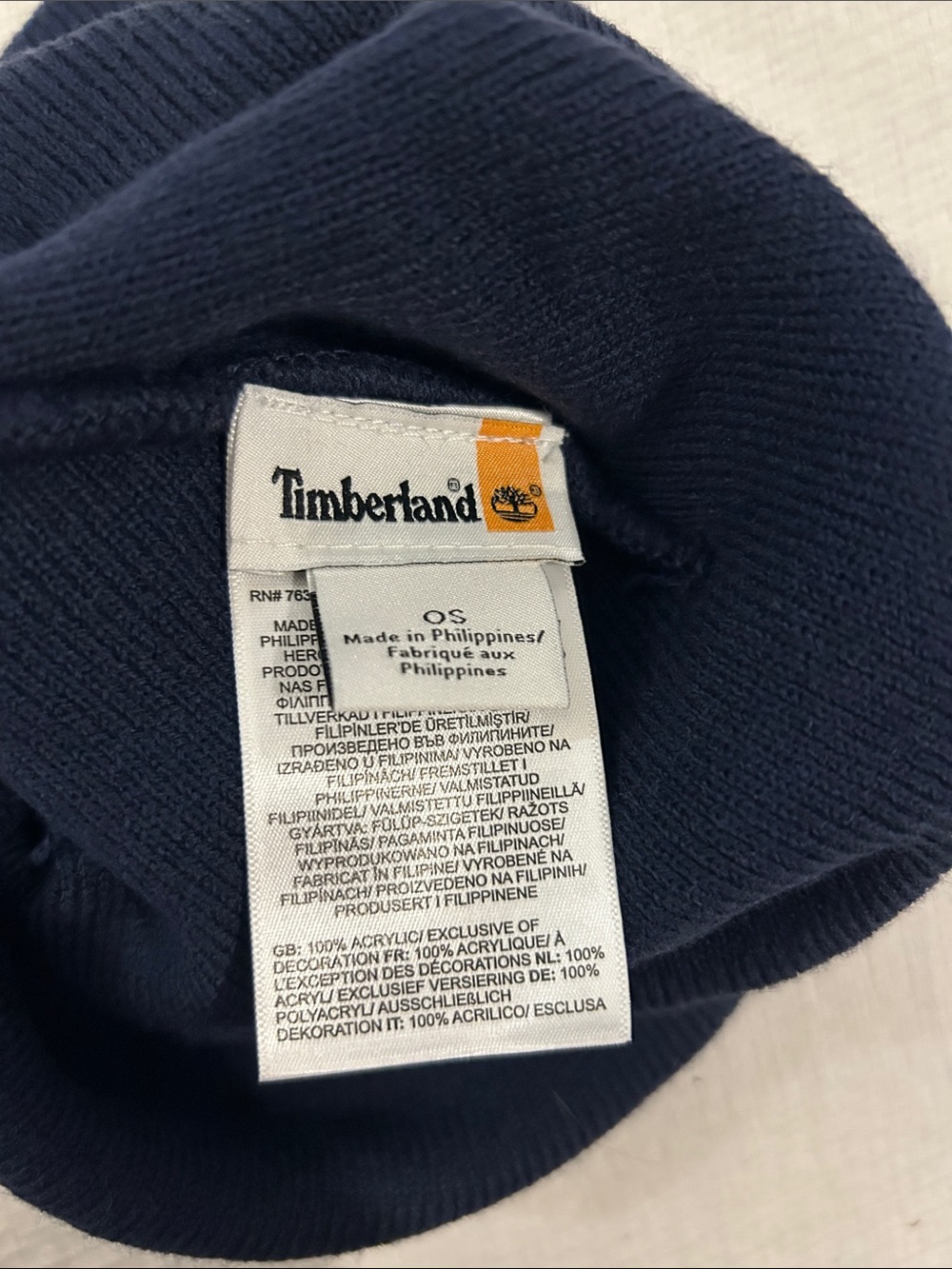 Timberland Men's Dark Navy Folded Cuff Knit Beanie - Picture 3 of 3